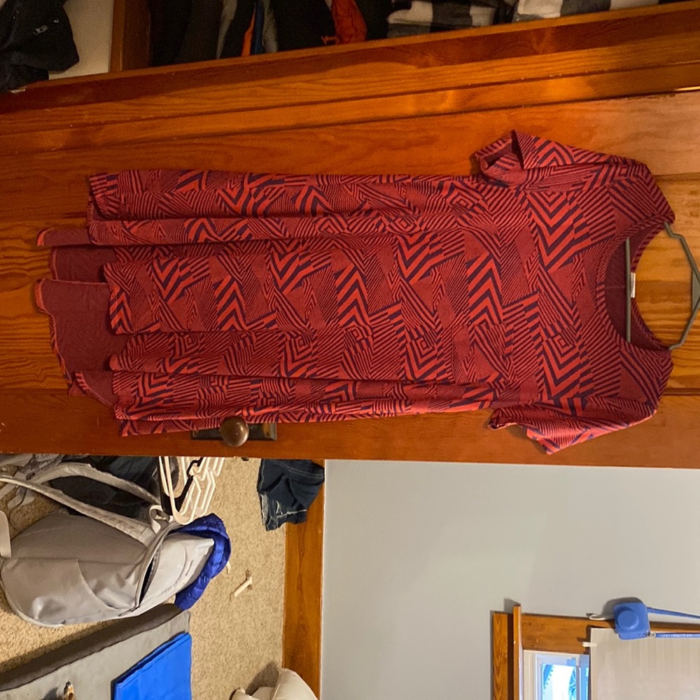 Fun patterned dress.